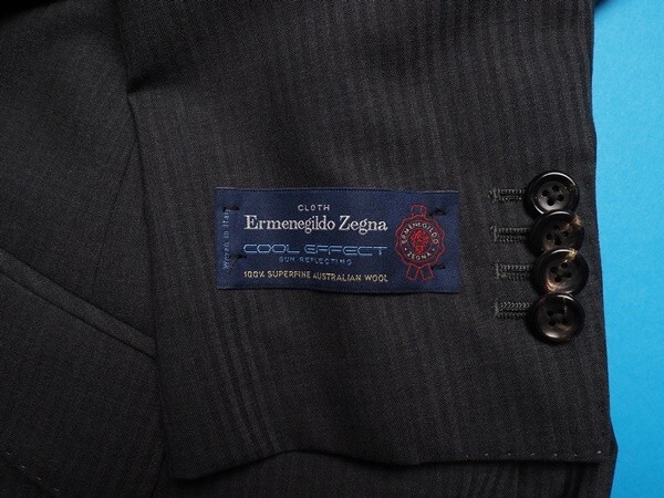 新品17.3万円 大手百貨店扱い 春夏『Ermenegildo Zegna ゼニア COOL EFFECT 伊製生地』ウール100% ストライプ スーツAB7濃灰(C) 1501671_画像7