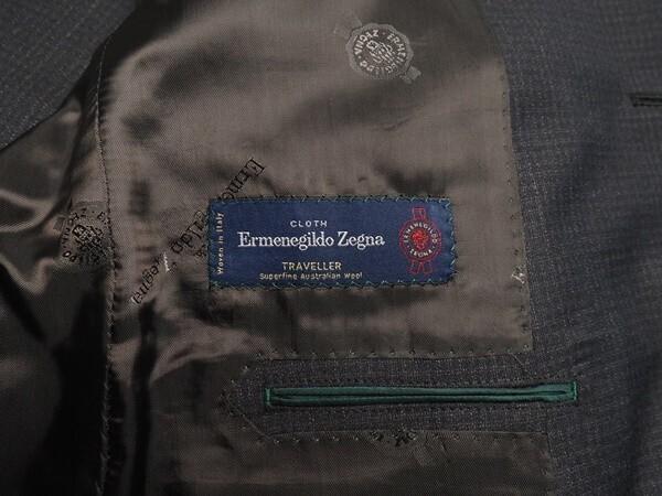 新品17.3万円 大手百貨店扱い 春夏『Ermenegildo Zegna ゼニア TRAVELLER 伊製生地』ウール100% マイクロ織柄 スーツAB6灰(H) 1513481_画像6