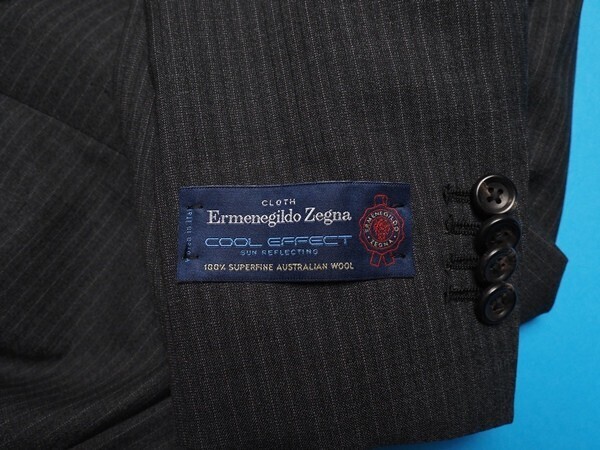 新品17.3万円 大手百貨店扱い 春夏『Ermenegildo Zegna ゼニア COOL EFFECT 伊製生地』ウール100% ストライプ スーツAB7灰(C) 1507071_画像7