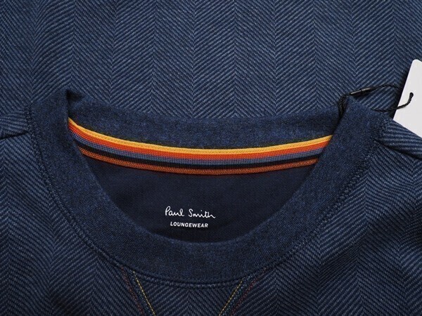  новый товар стандартный товар Paul Smith Paul Smith весна . самый . "в елочку" текстильный узор вырез лодочкой тренировочный футболка / футболка с длинным рукавом M синий (052) 30-7034