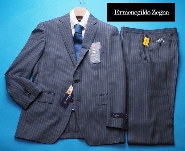 新品19.5万円 大手百貨店扱い 春夏『Ermenegildo Zegna ゼニア TROPICAL 伊製生地』ウール100% ツーパンツ スーツA8灰(C) 1508662_画像1