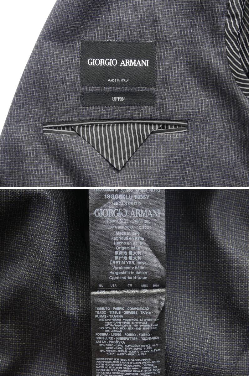 春夏物453,000円新品GIORGIO ARMANI★ファッション性クオリティーそしてテクニックすべてが満たされたピークドラペルJKT【56＝日本3XL】の画像9