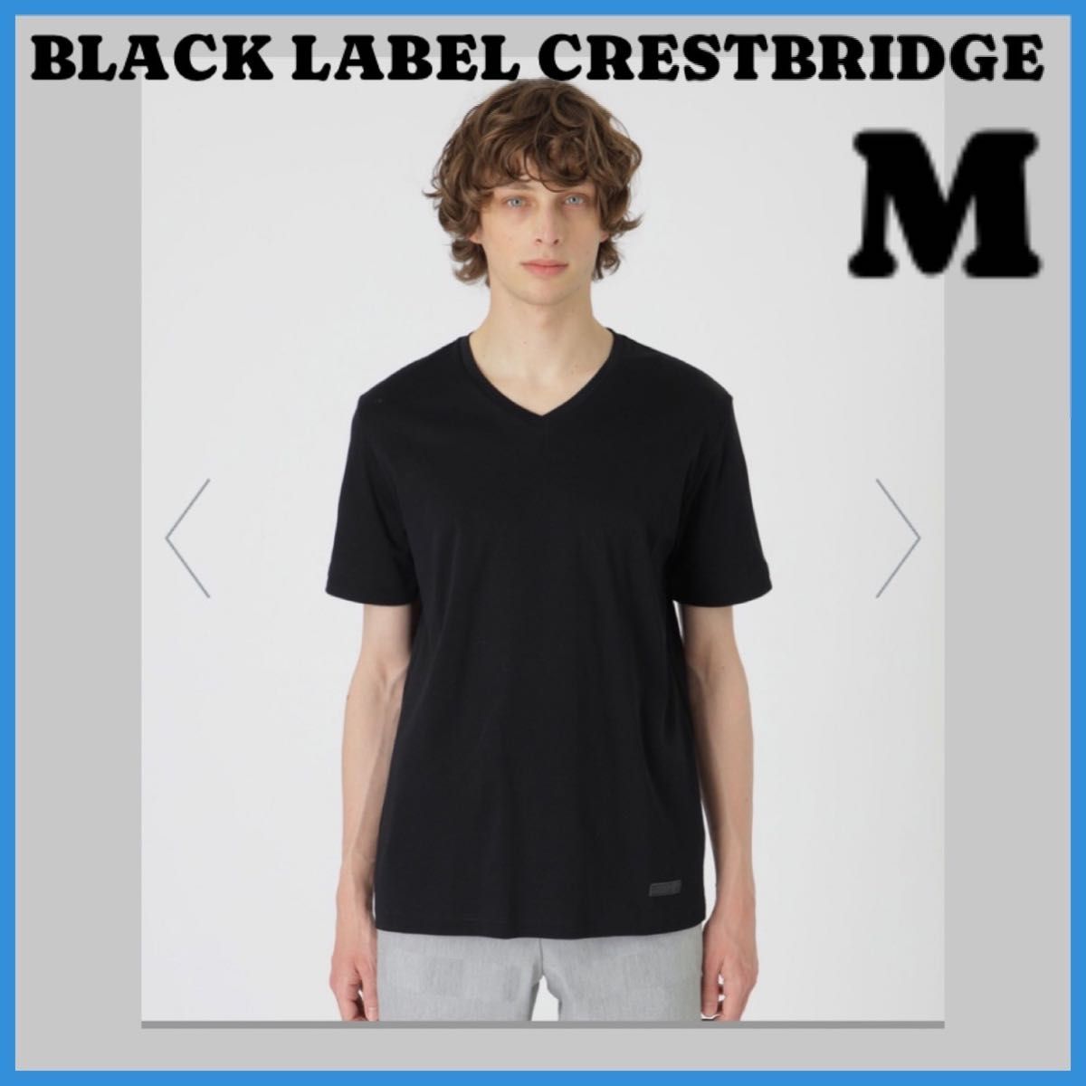 BLACK LABEL CRESTBRIDGE ブラックレーベル VネックTシャツ 黒 BLACK LABEL CRESTBRIDGE ブラックレーベル VネックTシャツ 黒