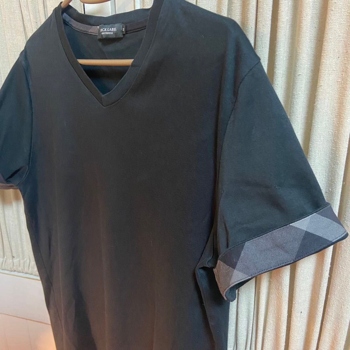 BLACK LABEL CRESTBRIDGE ブラックレーベル VネックTシャツ 黒 BLACK LABEL CRESTBRIDGE ブラックレーベル VネックTシャツ 黒