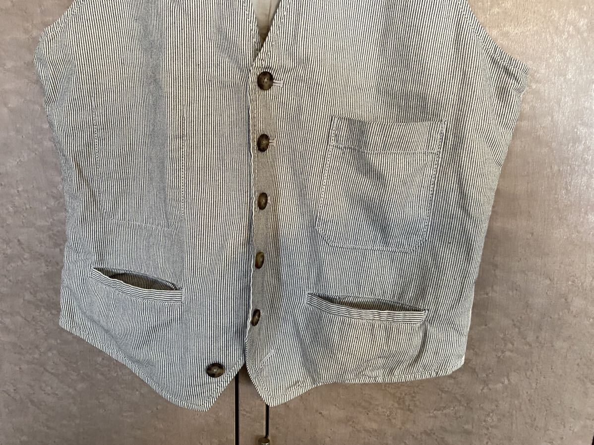 送料最安230円から GAP ギャップ ベスト ジレ size M グレー コットン 綿 ギャップジャパン / 古着 USED 中古 アメカジ OLDGAP 80s 90s_画像4