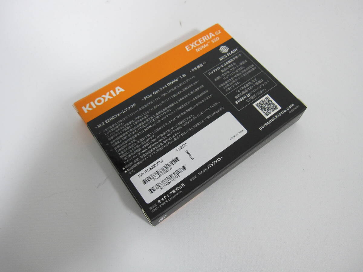 4【2TB】キオクシア KIOXIA 内蔵 SSD 2TB NVMe M.2 Type 2280 PCIe Gen 3.0×4 EXCERIA G2 SSD-CK2.0N3G2/J_画像2