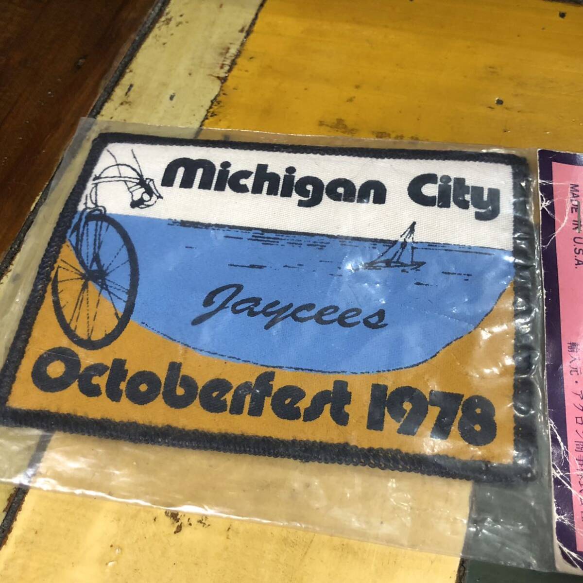 【即決/送料無料】 made in USA Michigan city Octoberfest1978 アメリカ製ワッペン ビンテージワッペン 年代物 未使用 