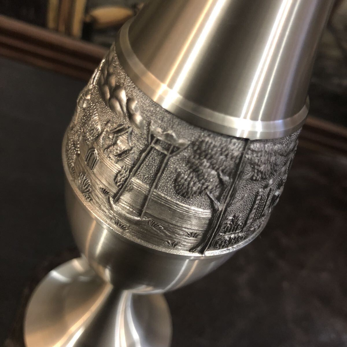 【即決/送料無料】 ORIENTAL PEWTER Flower Vase オリエンタルピューター ピューター製花瓶 一輪挿し フラワーベース インテリア_画像3