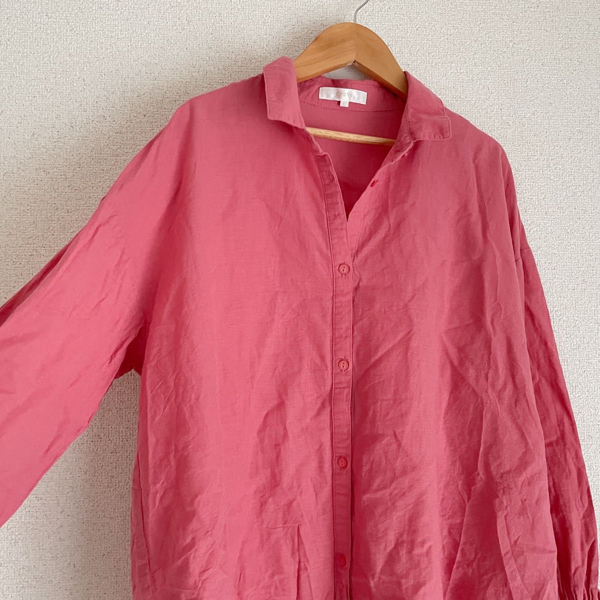 ● グローブLサイズ　リネン込み、きれい色ゆったりシャツ　㈱ワールド●