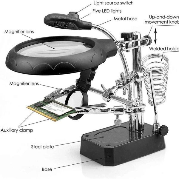 BI003: multifunction welding magnifying glass magnifying glass wani. clip clamp manual welding repair tool 