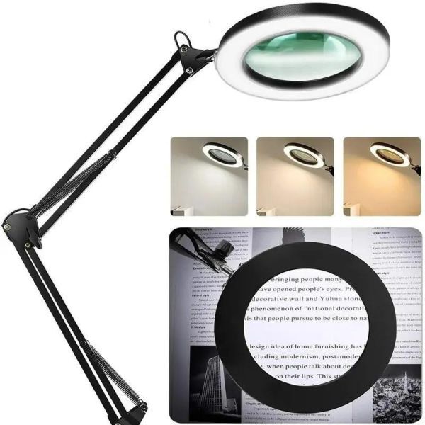 BI002:72led 8x/10x new lighting attaching magnifying glass usb 3 color led magnifying glass solder .. repair / table lamp 