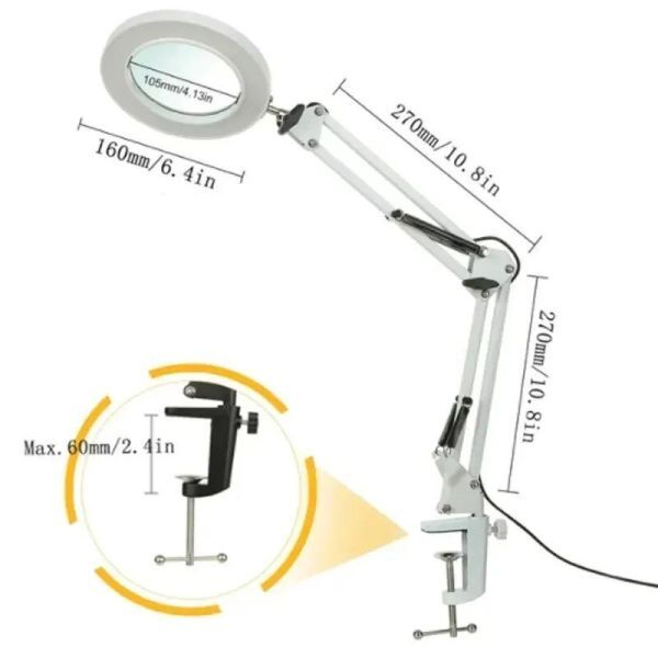 BI002:72led 8x/10x new lighting attaching magnifying glass usb 3 color led magnifying glass solder .. repair / table lamp 