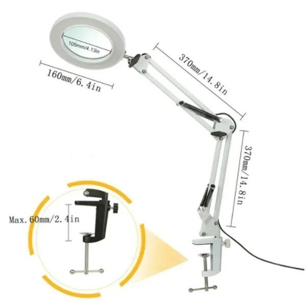 BI002:72led 8x/10x new lighting attaching magnifying glass usb 3 color led magnifying glass solder .. repair / table lamp 