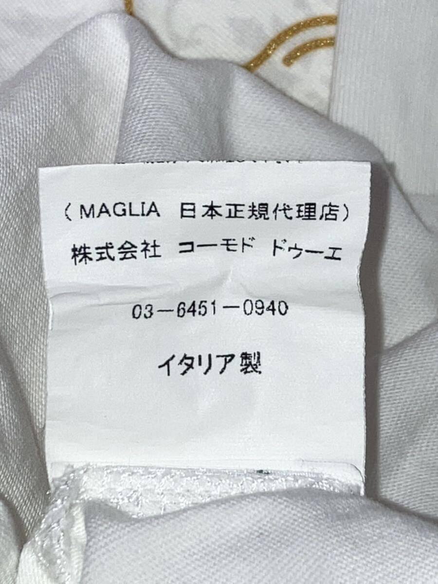 新品タグ付　MAGLIA 　VINTAGE DAMASCO ITALIANO マリア　ヴィンテージ　半袖　コットン　Tシャツ　イタリア製　Mサイズ　白　ホワイト_画像6