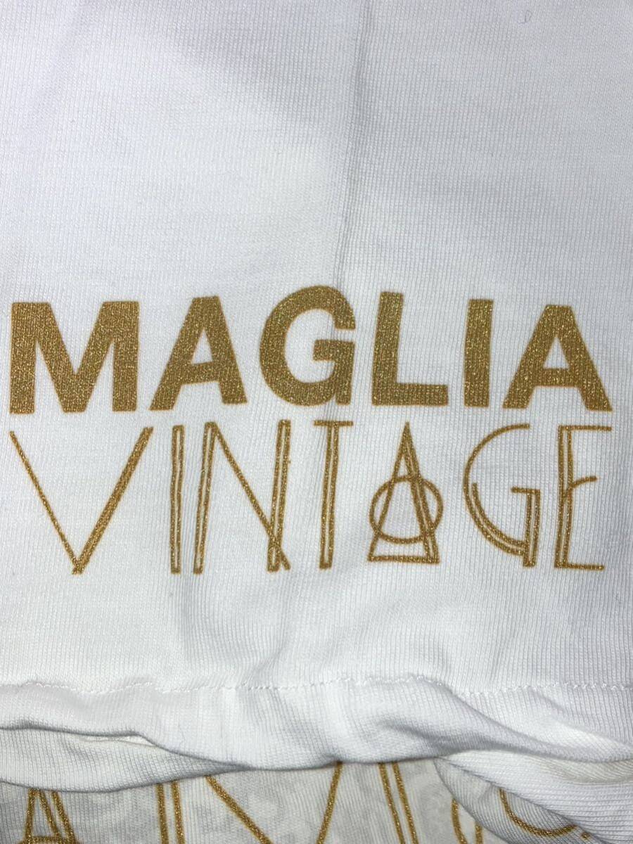 新品タグ付　MAGLIA 　VINTAGE DAMASCO ITALIANO マリア　ヴィンテージ　半袖　コットン　Tシャツ　イタリア製　Mサイズ　白　ホワイト_画像3