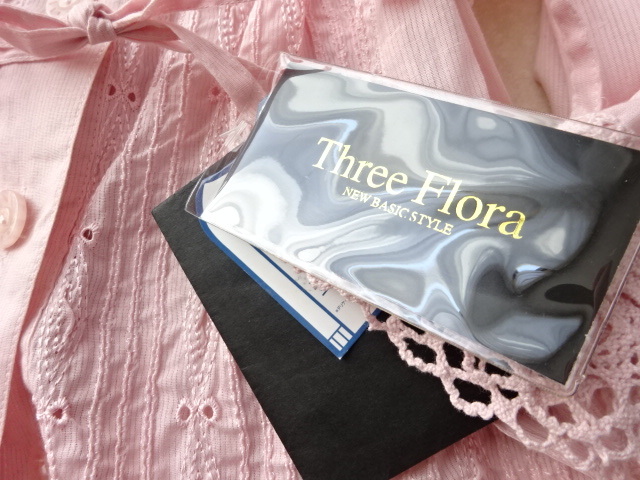新品　Three Flora スリーフローラ　かぎ編み　レース　シャツブラウス　チュニック　ピンク　サイズM_画像7