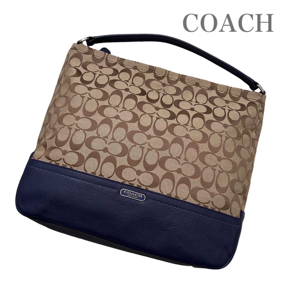 美品 COACH コーチ トートバッグ ハンドバッグ シグネチャー