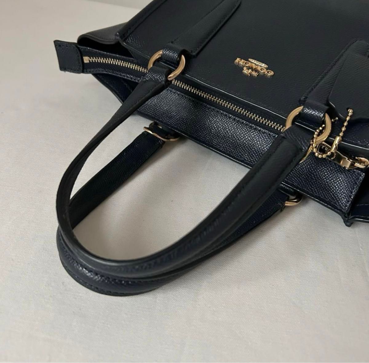 美品 COACH コーチ 2WAY ショルダーバッグ ハンドバッグ グレー