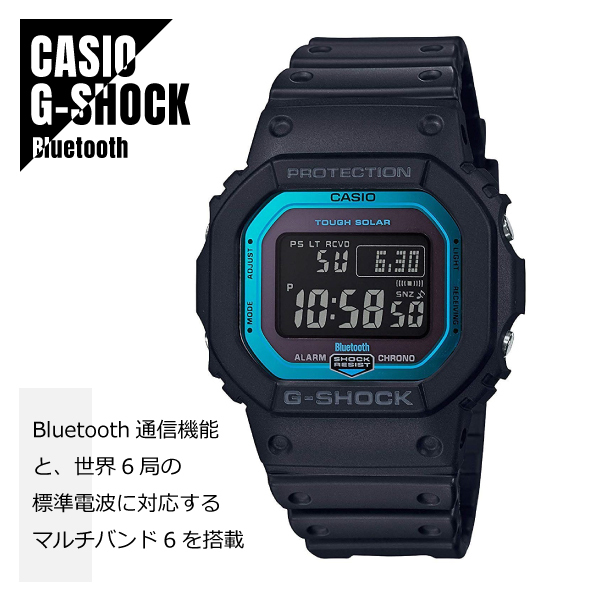 CASIO カシオ G-SHOCK Gショック Bluetooth搭載 モバイルリンク 電波ソーラー GW-B5600-2 ブラック×ブルー メンズ 腕時計 ★新品_画像1