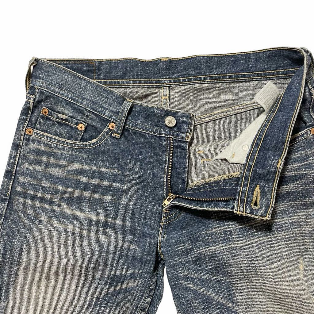 漢のリーバイス 廃盤 WF537-02 Levi’s 517 W31 ブーツカット フラップポケット メンズ ジーパン デニム ユーズド加工_画像5