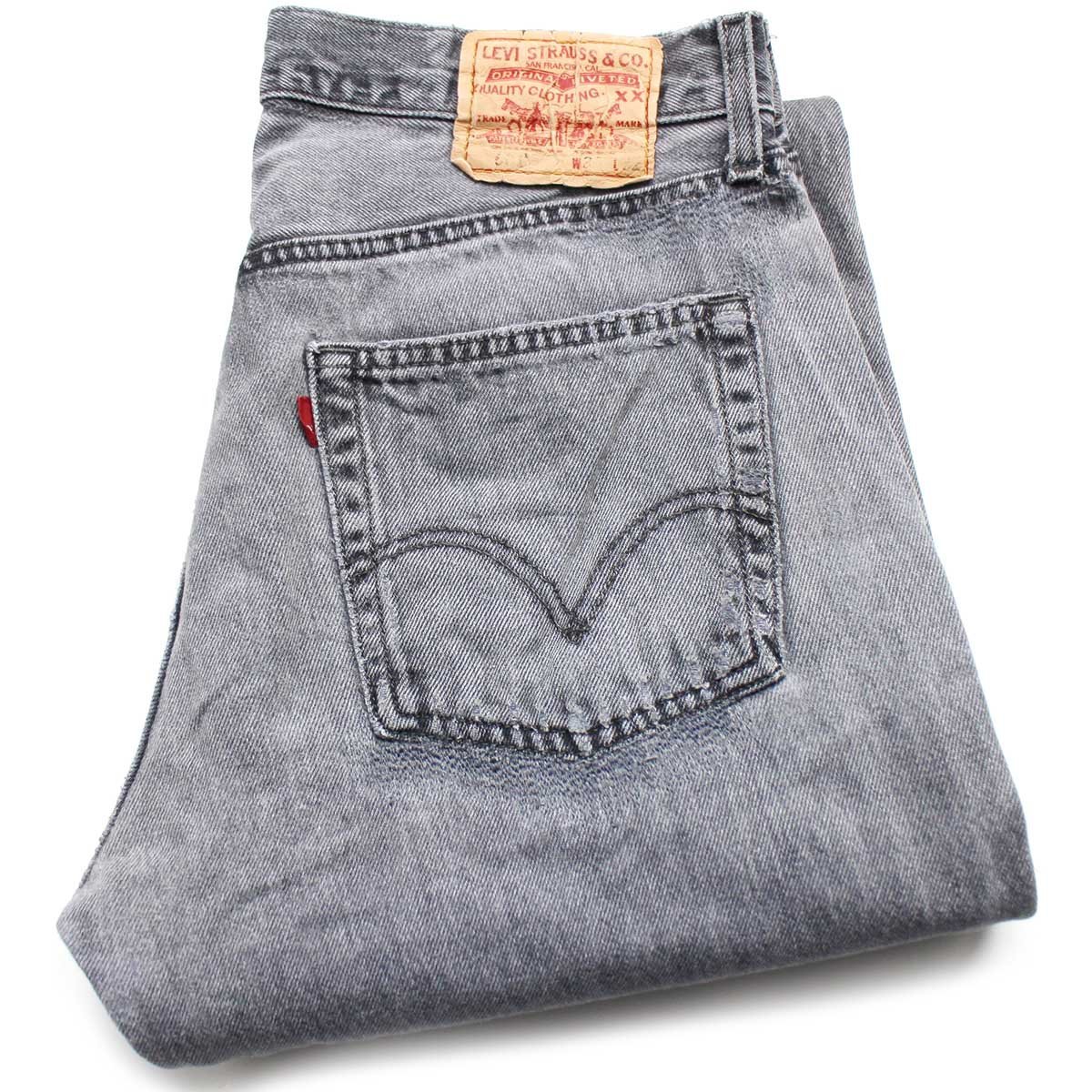 ★00s Levi'sリーバイス 501 ブリーチ飛び リペア ブラック デニムパンツ フェード w33★SDP2543 オールド ジーンズ ストレート ボロ