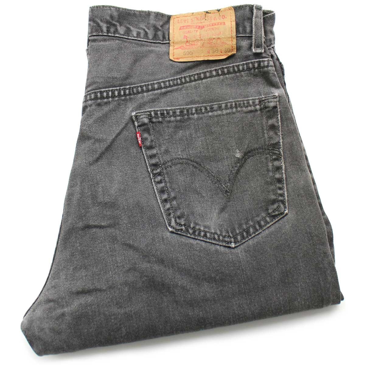 ★00s カナダ製 Levi'sリーバイス 505 ブラック デニムパンツ フェード w36 L30★SDP2575 オールド ジーンズ ストレート