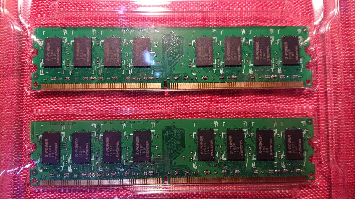 SP シリコンパワー DIMM DDR2-800（PC2-6400）2GB 2枚セット SP002GBLRU800S02