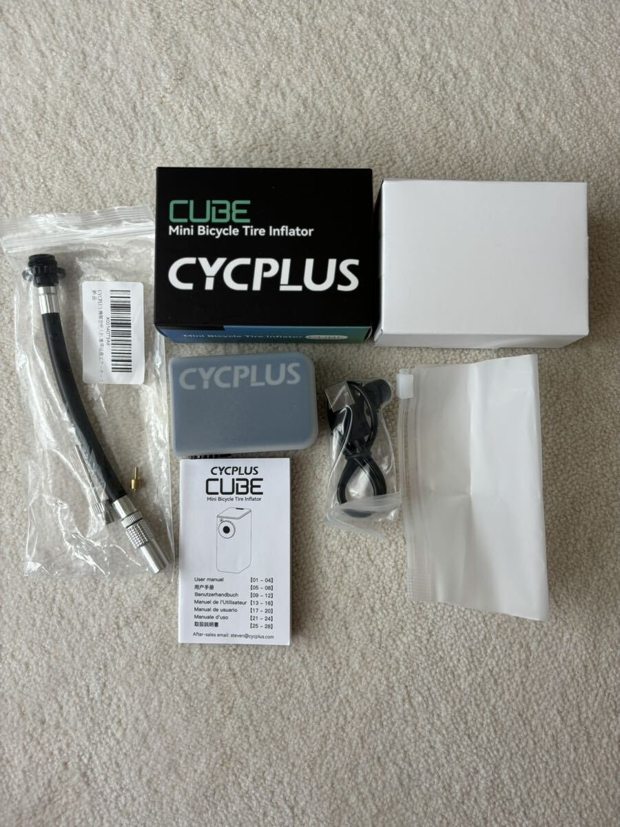 未使用品! CYCPLUS CUBE ブラック 電動空気入れ 電動ポンプ 仏米対応 延長ホース付きの画像1
