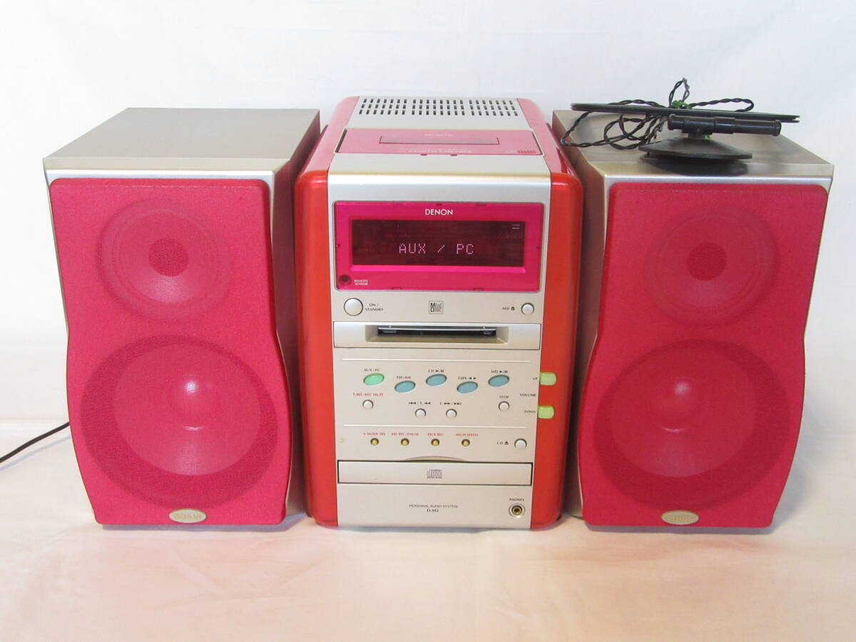 [ prompt decision price ]DENON Denon [ system player CD/MD/ cassette / radio ]D-M2 pink color ( operation defect junk )