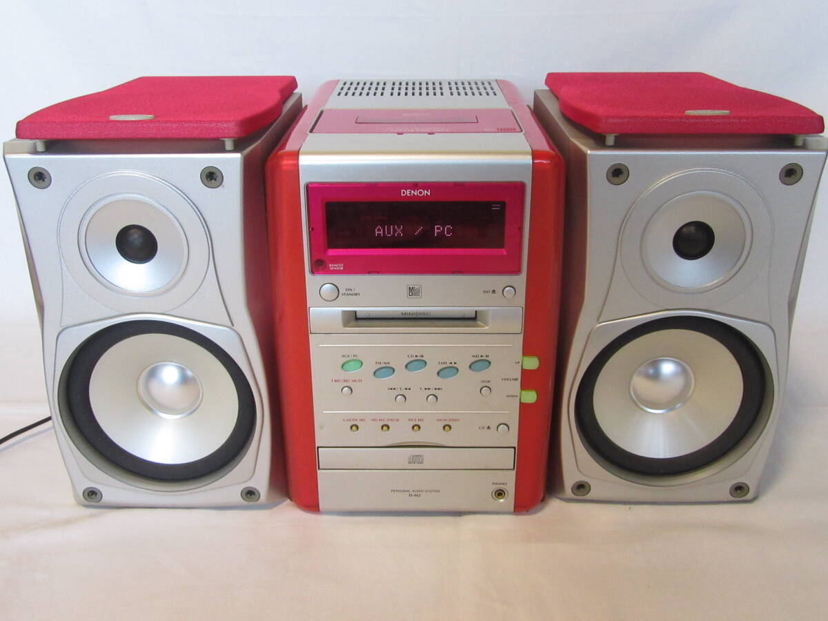 [ prompt decision price ]DENON Denon [ system player CD/MD/ cassette / radio ]D-M2 pink color ( operation defect junk )