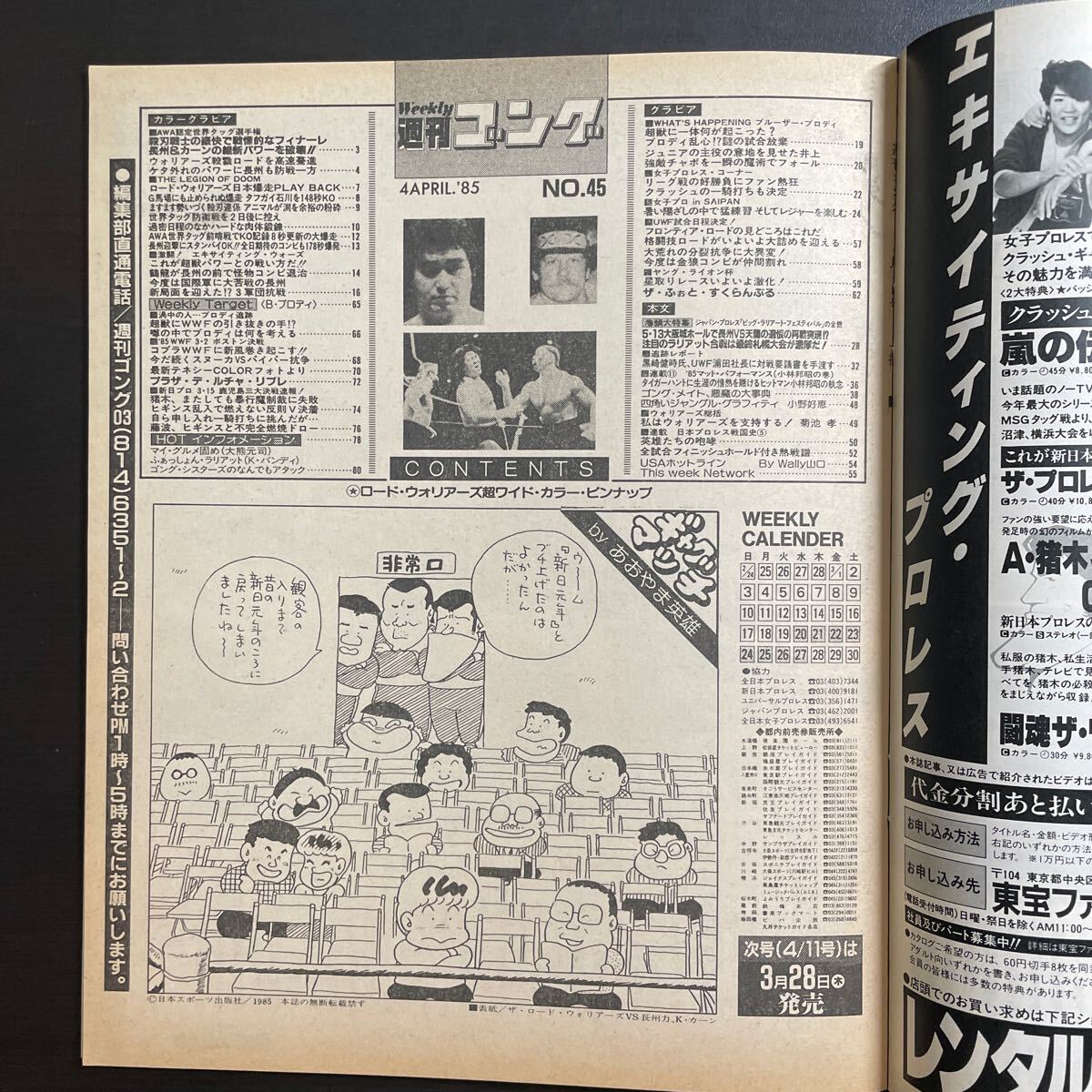 週刊ゴング　1985年4.4 No.45_画像3