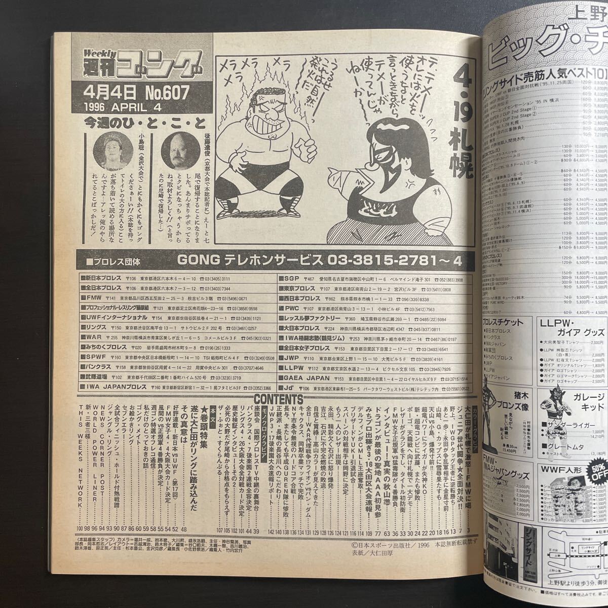 週刊ゴング 1996年4.4 No.607の画像3