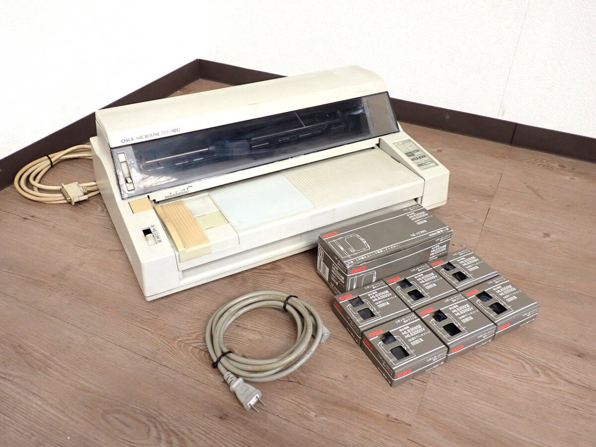 中古 ドットインパクトプリンター インクリボン6個込み Oki MICROLINE 8350SEU 沖電気工業 シリアルドットマトリクスインパクト方式