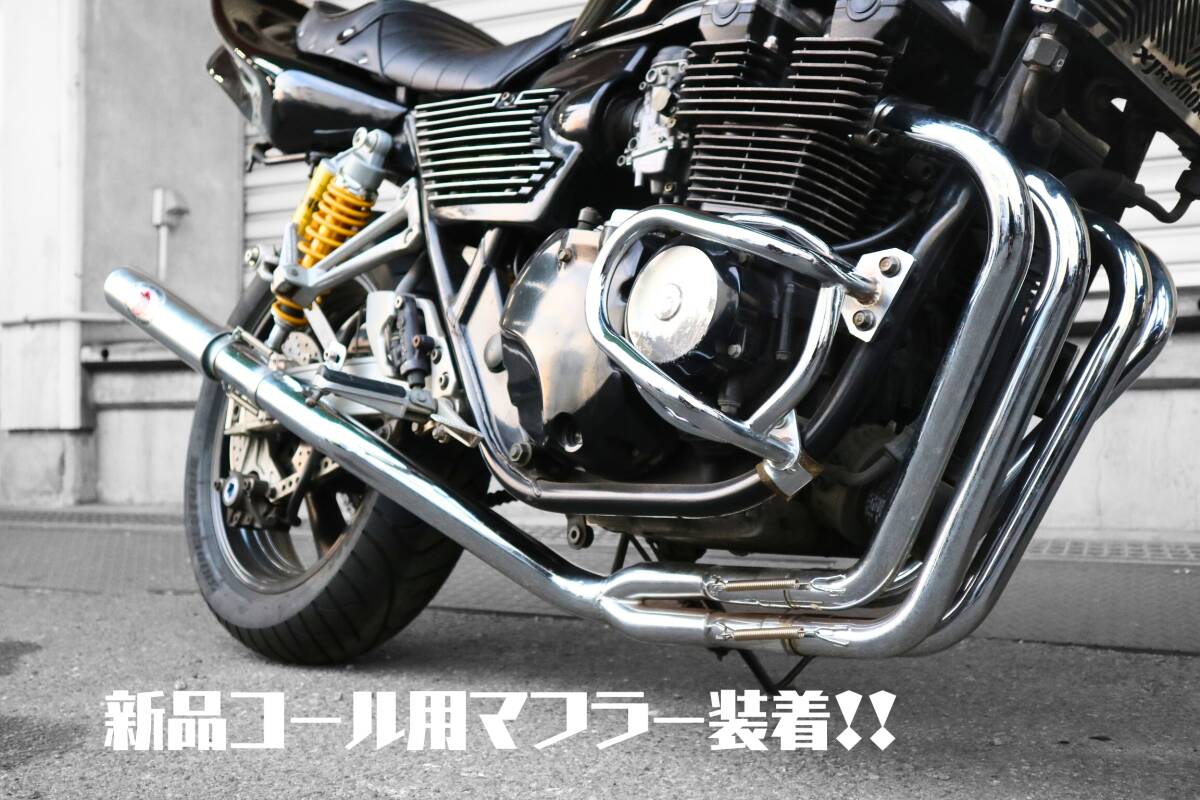 XJR400R 後期 カスタム車両 黒 / ストロボカラー RH02J CBXテール 大阪門真市 現車確認OK 最大84回 新品パーツ コール マフラーの画像3