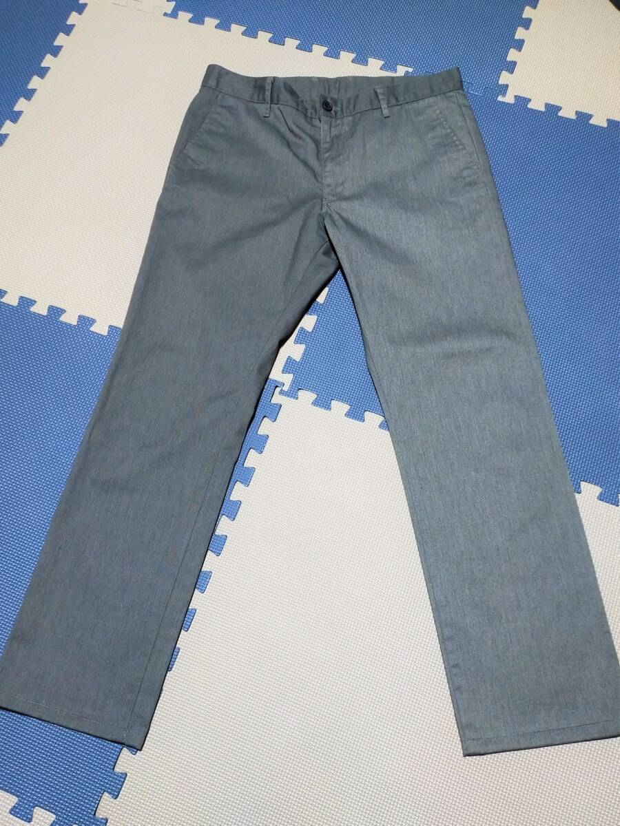 [ free shipping ]GU* GU * very beautiful * super-beauty goods *no- tuck * chino pants * largish *W88* business * American Casual * trad * Work * gray 