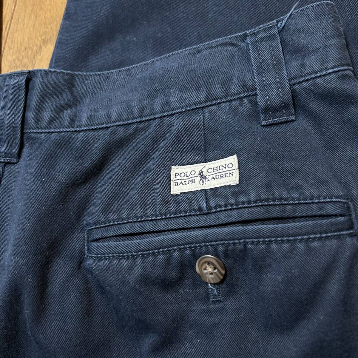 W75-股下76cm！ポロbyラルフローレン 古着チノパン ネイビー POLO CHINO POLO RALPH LAUREN_画像8