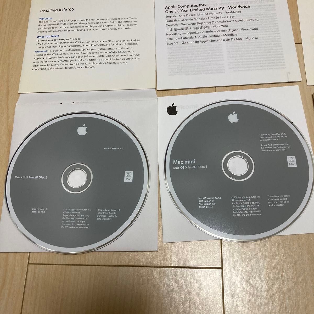 Mac mini G4 最終インストールディスク　OSX Tiger 10.4.3とOS9.2.2