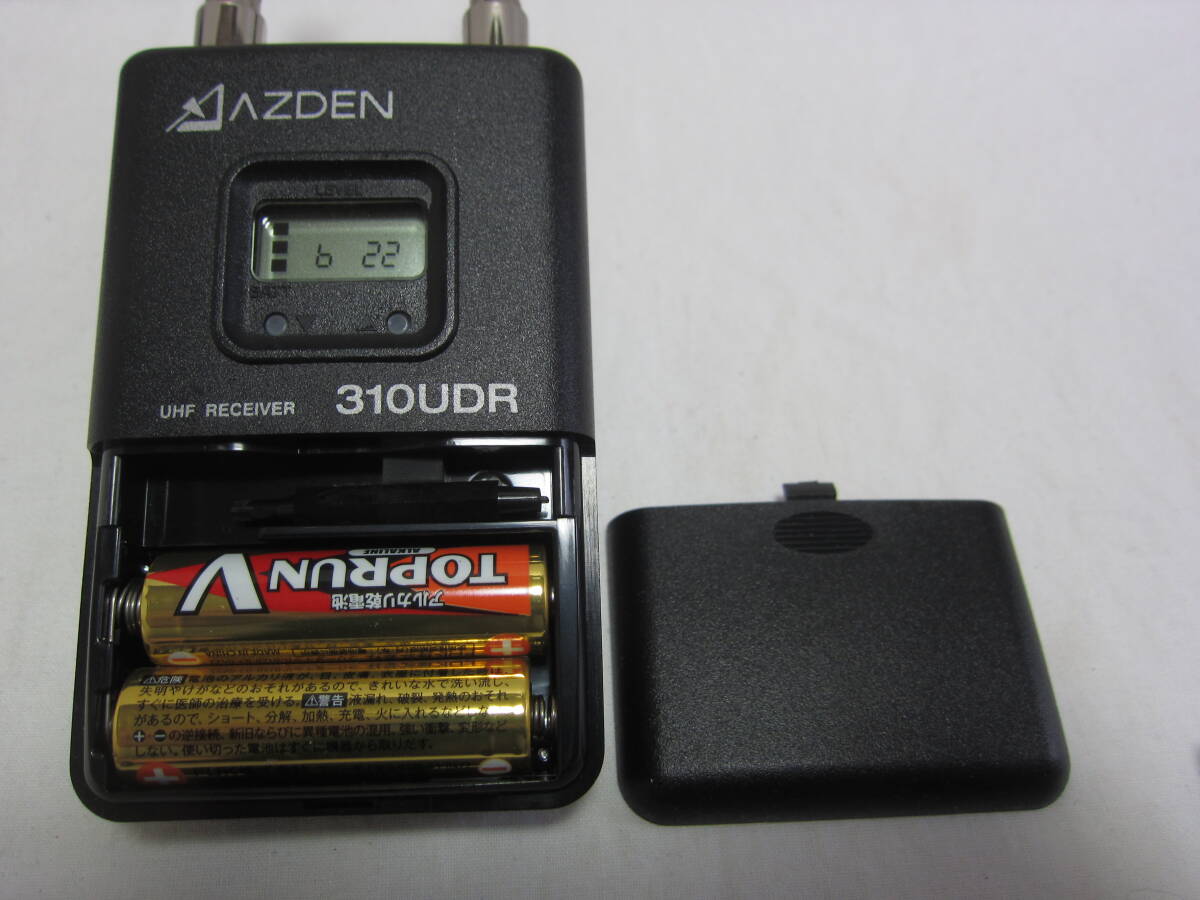 AZDEN UHF B型 ワイヤレスマイクロホンシステム トランスミッター 310UDR 35BT　_画像4