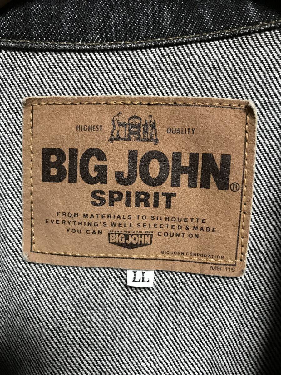 送無♪BIG-JOHN SP600 ビッグジョン 日本製♪デニムジャケット・ブラック・サイズLL_画像5