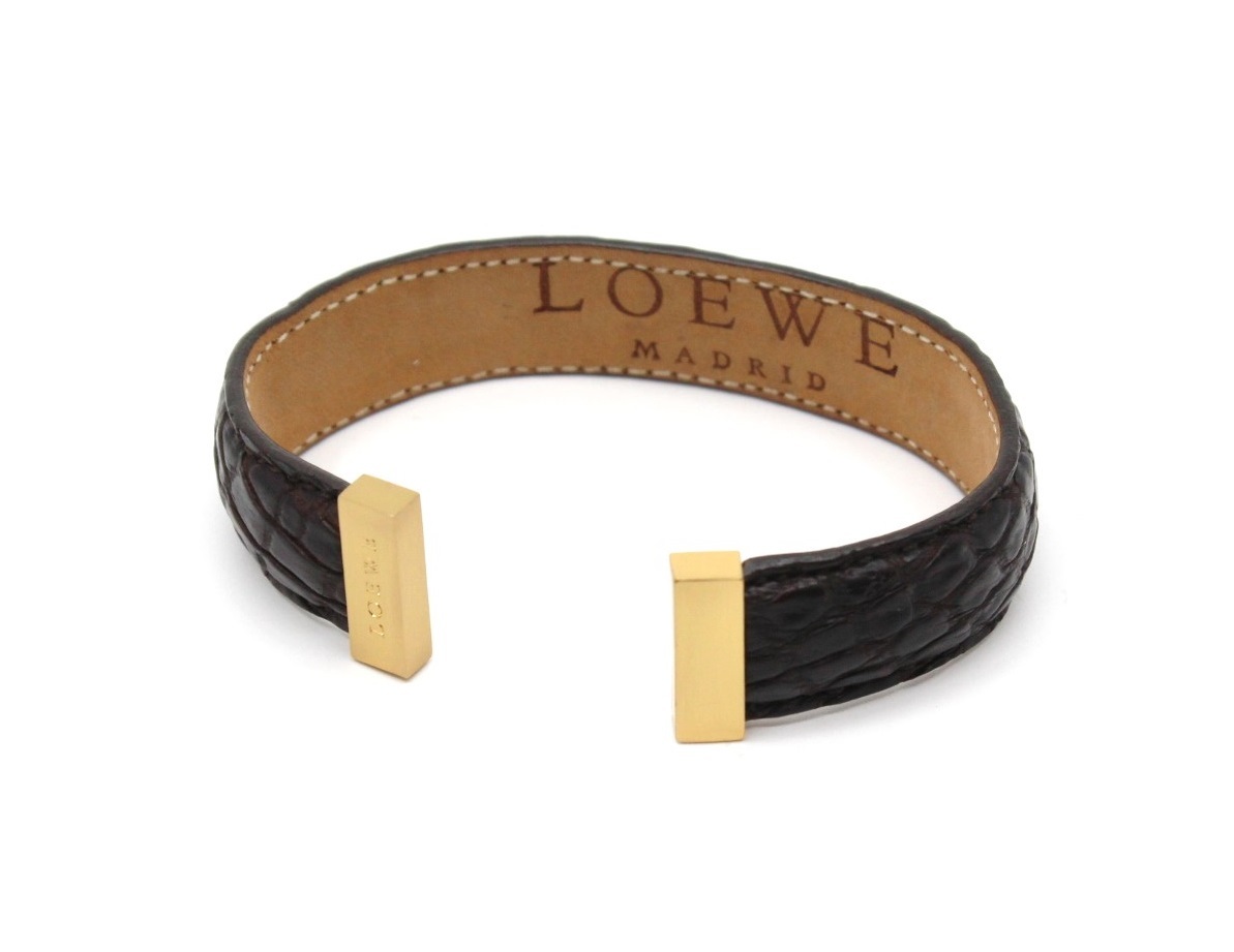  Loewe браслет браслет черный Gold кожа type вдавлено . черный ko