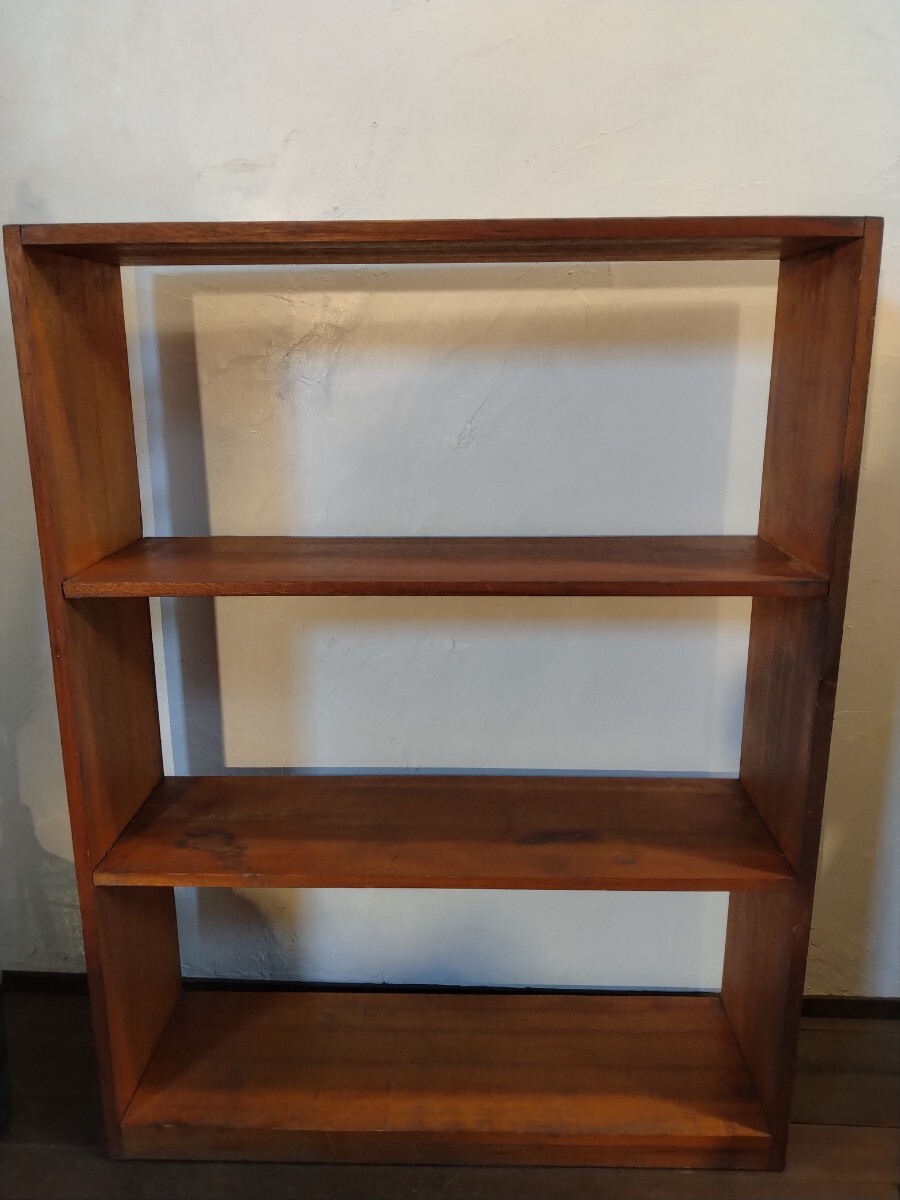 R60325-1 old school . is used ...la one material . structure ...4 step bookcase ② height approximately 119cm width approximately 91cm depth approximately 28.5cm