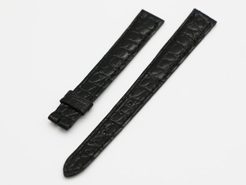激安超特価 最大80%オフ ●パーツ【 90313-8 新着 レディース 12.5mm - 10.5mm ブラック 】クロコ型押し替え革ベルト BVLGARI ブルガリ その他