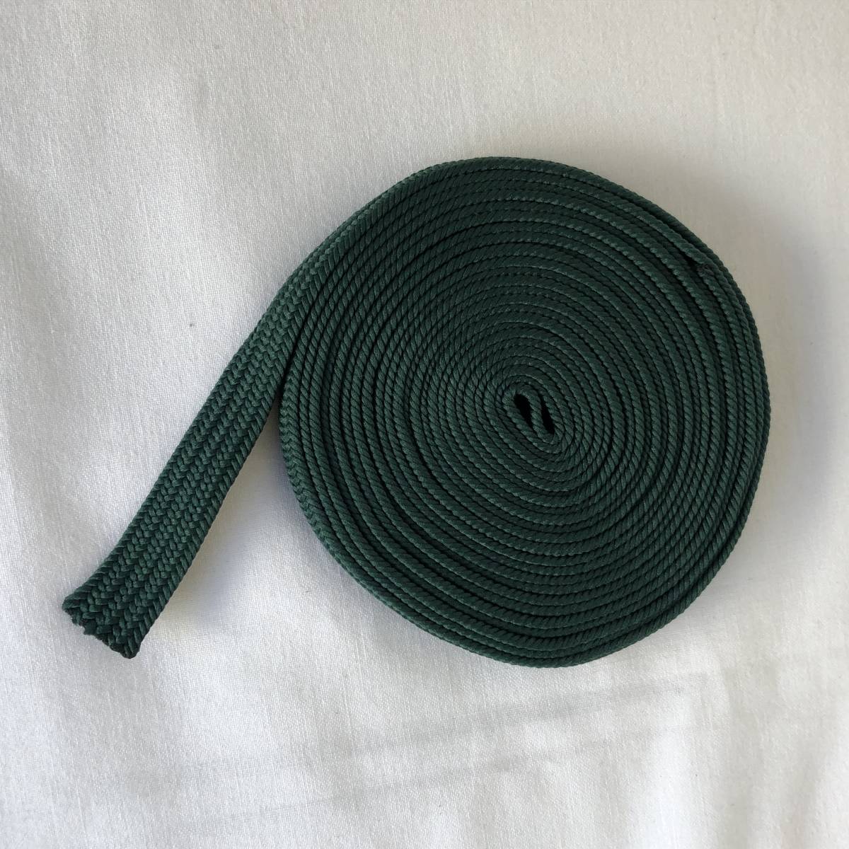 日本刀　刀装具　柄糸　絹　深緑色　4メートル　幅10㎜_画像1