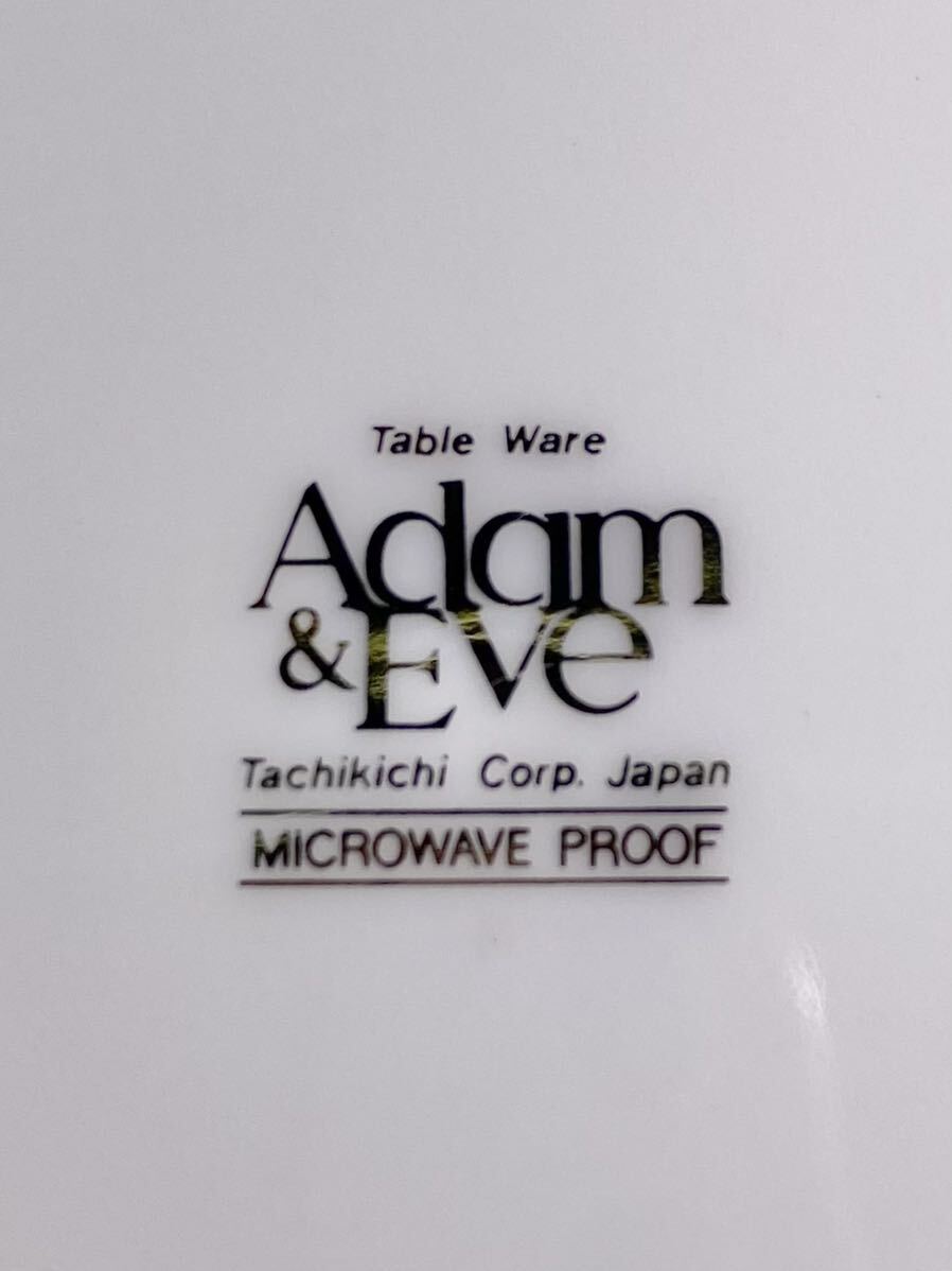 美品 たち吉 Adam&Eve 20.5cm 5枚セット ★ ビンテージ 昭和レトロ 大皿 アダム&イブ フルーツ 花_画像5