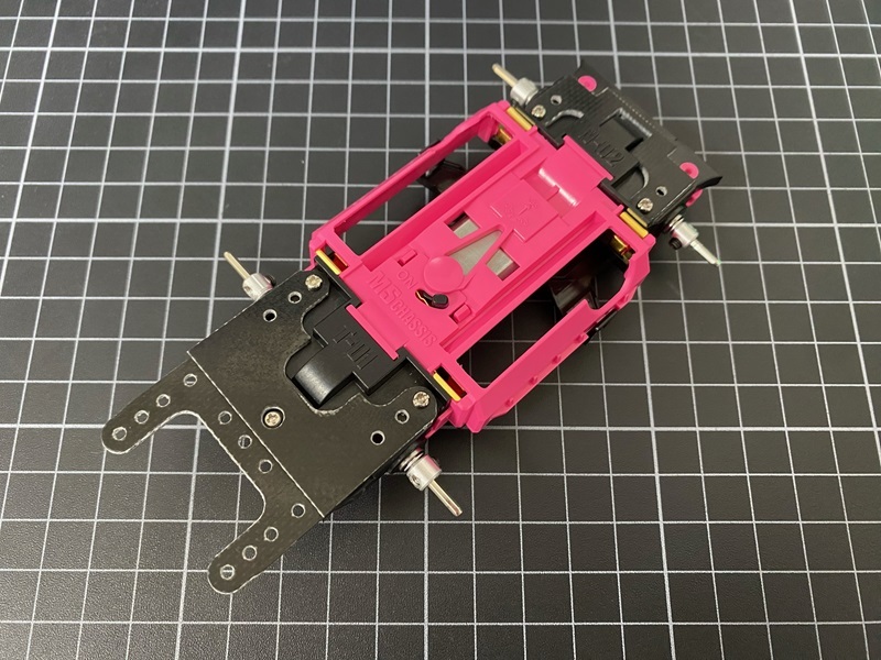 * высокая точность ограничение * Mini 4WD часть CNC обработка отделка MS шасси ( розовый * черный ) гибкий конечный продукт гибкий . колонка 