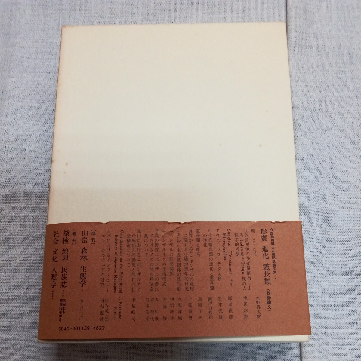 〈今西錦司博士古稀記念論文集Ⅱ〉形質 進化 霊長類 加藤泰安・中尾佐助・梅棹忠夫編 中央公論社_画像2