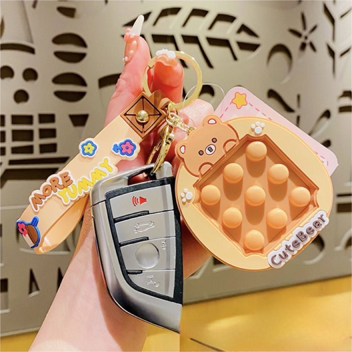無限プチプチ　プッシュポップ  キーホルダー　キーリング　バッグチャーム　おもちゃ　韓国　アニマル　くま　知育玩具　