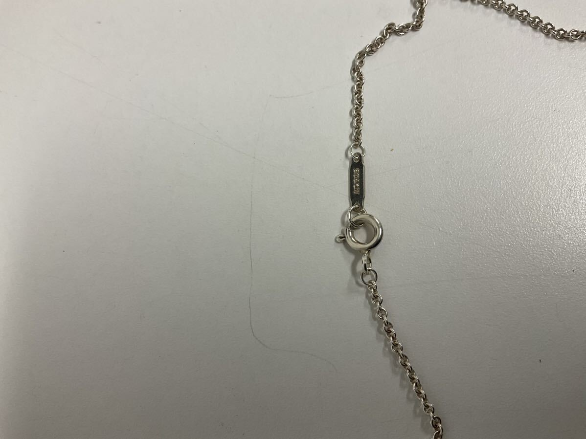 営AD747-60◆ TIFFANY&Co ティファニー シルバー Ag925刻印 1P ダイヤ シルバー クロスネックレス 総重量7.94g _画像3