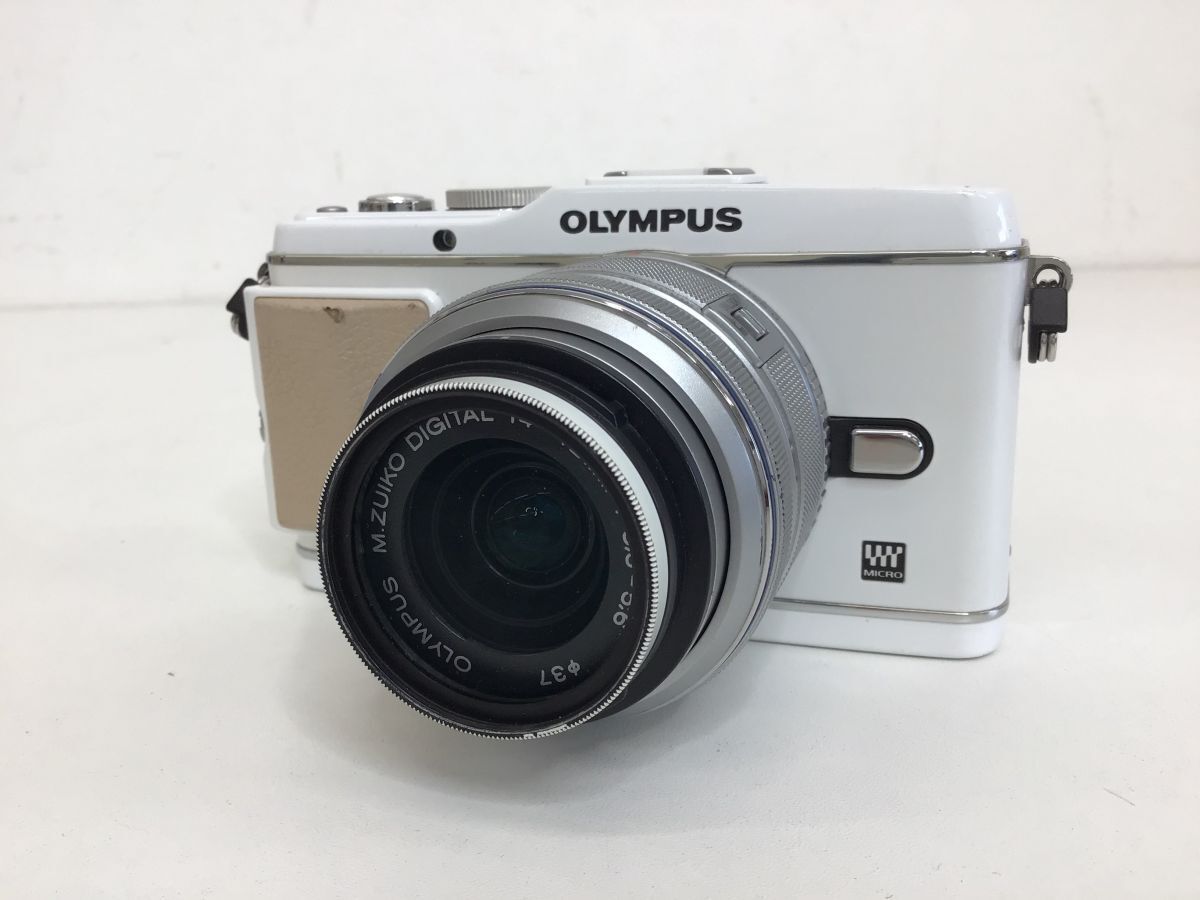 ●営AD725-80　【取説付き・稼働品】　オリンパス OLYMPUS PEN E-P3 14-42/3.5-5.6 ホワイト レンズセット 元箱付き_画像2