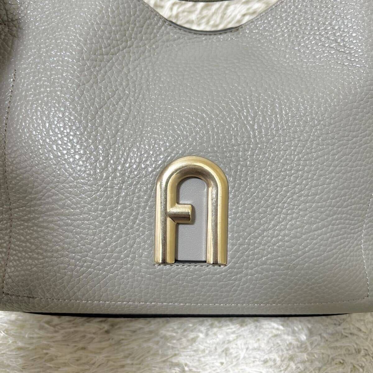 FURLA PRIMULA フルラ プリムラ Sサイズ ホーボー バッグ グレー トート 2WAY 現行 バック 鞄_画像9